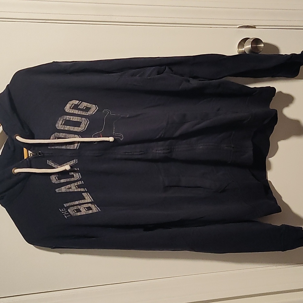Black dog zipper hoodie